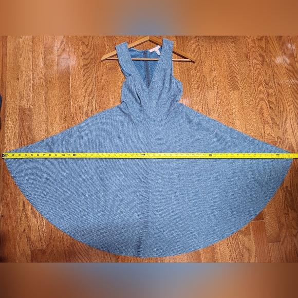 HUTCH BY ANTHROPOLOGIE HERRINGBONE BLUE LIPSTICK FIT AND FLARE SWING DRESS SZ M - Picture 13 of 15